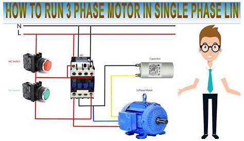 How to Run 3 Phase Motor in Single Phase Line - Wiring capacitor for 3