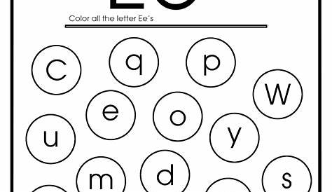 worksheets for the letter e