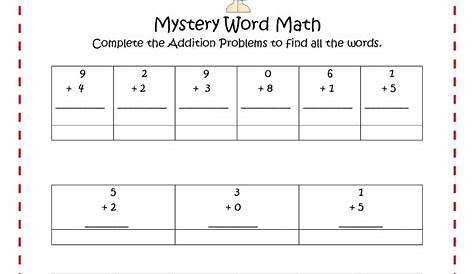 math mystery worksheet which