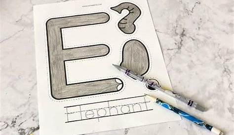 letter e elephant template