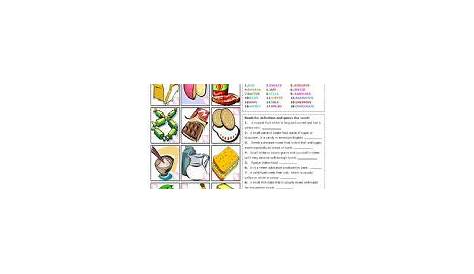 esl food worksheets pdf