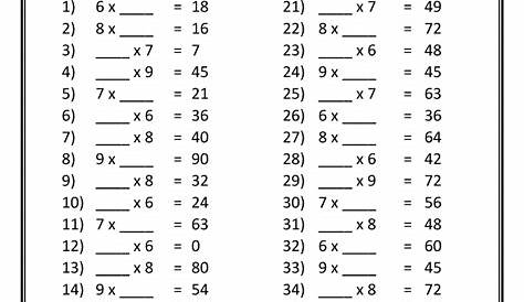 free times table worksheet
