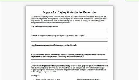triggers for anxiety and depression worksheet