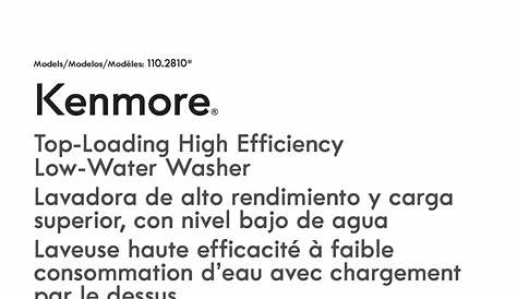 Kenmore 20372 Quick Start Guide