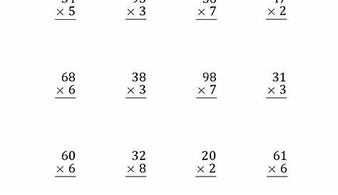 multiplication 2 digits by 1 digit worksheets