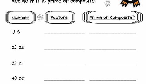 6Th Grade Prime Factors Worksheet