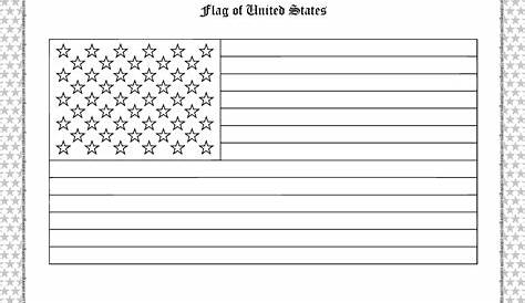 Printable Flag of United States Outline Coloring Page