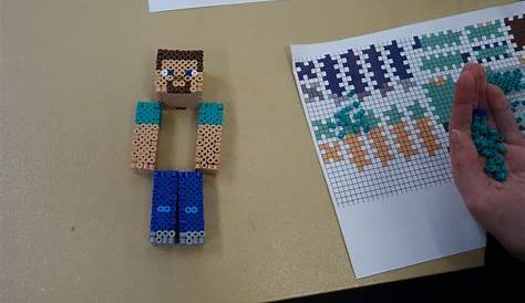 3D Perler bead Minecraft Steve - DIY