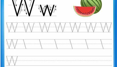 Letter W is for Watermelon Handwriting Practice Worksheet | Free