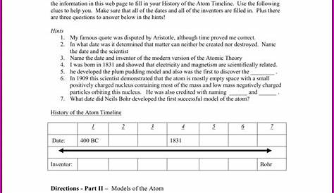 Atomic Timeline Worksheet Answer Key Worksheet : Resume Examples