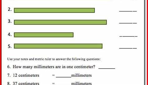 Reading A Metric Ruler Worksheets Answers
