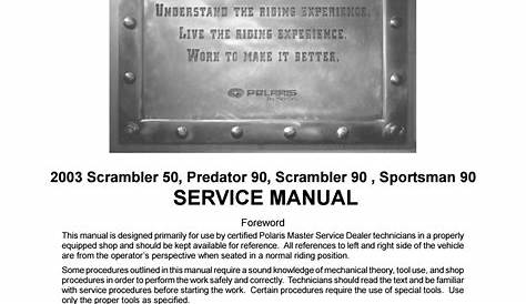 polaris sportsman 90 repair manual