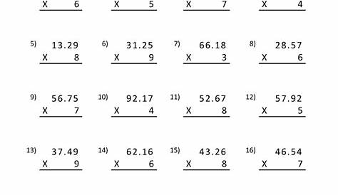multiplication worksheets for 7th graders
