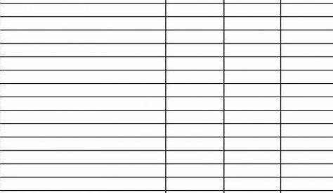 blank 4 column chart template