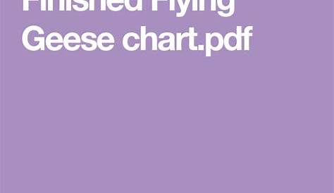 Finished Flying Geese chart.pdf | Flying geese, Flying, It is finished
