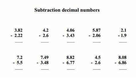 10++ Adding And Subtracting Decimals Worksheets – Coo Worksheets
