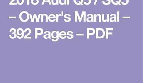 audi q5 owners manual