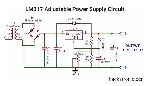 LM317 adjustable voltage regulator circuit » Power supplies