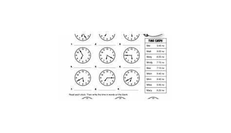 14 Best Images of Clock Worksheet To 5 Minutes - Clock Worksheets 5