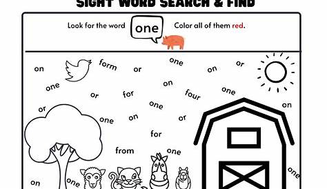 sight word on worksheets