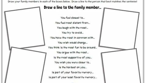 Family Relationships Worksheets for Kids and Teens