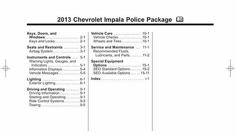 Chevrolet 2013 Impala Owners Manual