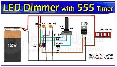 LED Dimmer using 555 timer | Led dimmer, Timer, Led