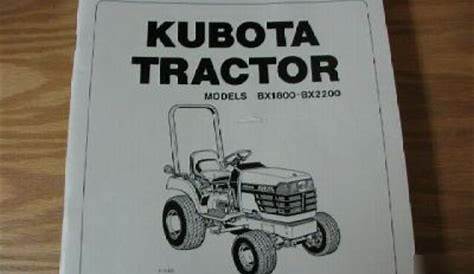 Kubota BX1800 BX2200 tractors operators manual