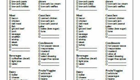 Printable Low Carb Diet 2 in 1 Grocery List Instant Download | Etsy