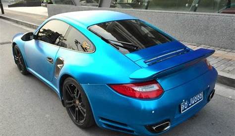 Porsche 911 Turbo is matte baby blue in China - CarNewsChina.com