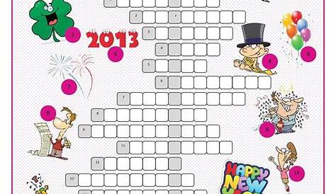 New Year's Eve &Day Crossword Puzzle | New years eve day, Printable