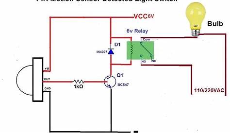 circuit diagram of motion sensor light switch
