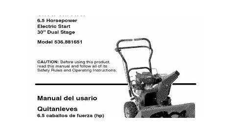 Craftsman 536881651 Snow Thrower Owner's Manual | Manualzz