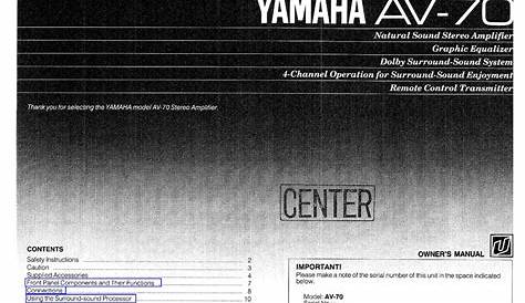yamaha av 55 owner's manual