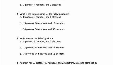 Isotopes Ions and atoms Worksheet Awesome isotopes Ions and atoms