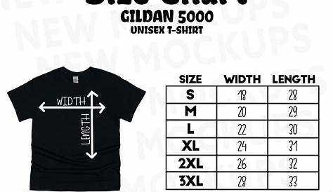 gildan size chart t shirt