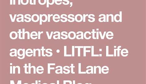 vasopressors and inotropes litfl