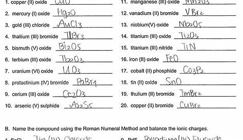 ionic compound formula writing worksheets answers