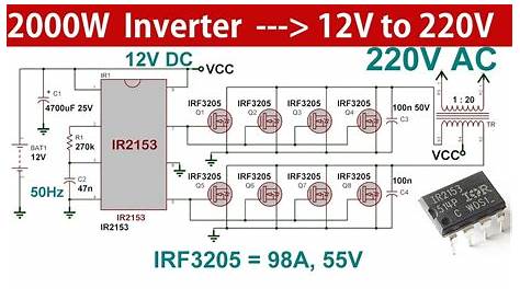 220Vdc To 220Vac Inverter Circuit Diagram - 12 220v Converter With Sine