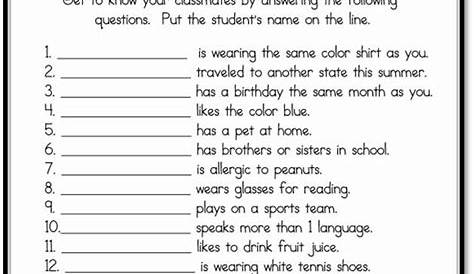 getting to know you questions worksheet