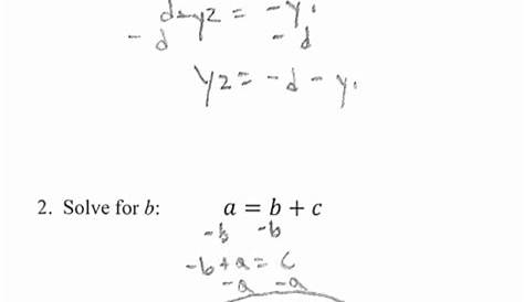 solving literal equations worksheet