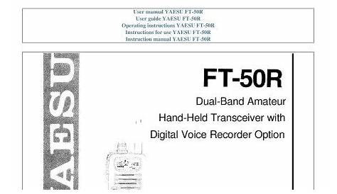 User manual YAESU FT-50R - MY PDF MANUALS