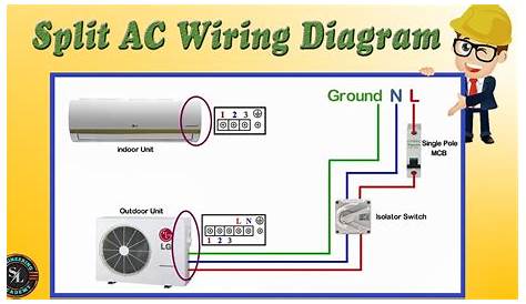 Single Phase Split Type Air Conditioner(AC) Indoor & Outdoor Wiring