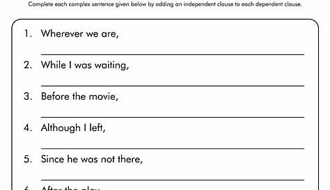 simple compound complex sentences worksheets