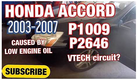 Honda Accord code p1009 and P2646, vtech stuck in the advanced position