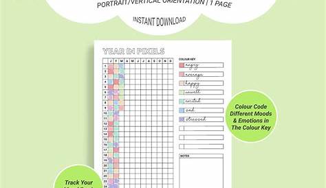 A Year In Pixels Printable Template - The Ultimate Mood Tracker