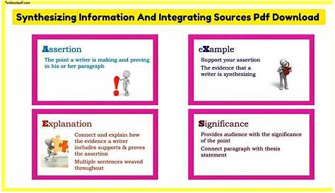 Synthesizing Information And Integrating Sources Pdf Download