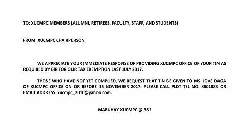 Xavier University - Tax Exemption Letter