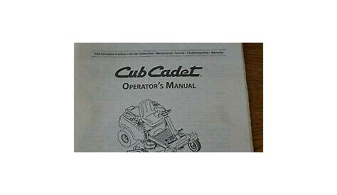 CUB CADET OPERATOR'S MANUAL FOR RZT S SERIES TRACTOR | eBay