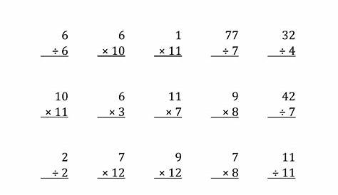 mixed multiplication worksheet
